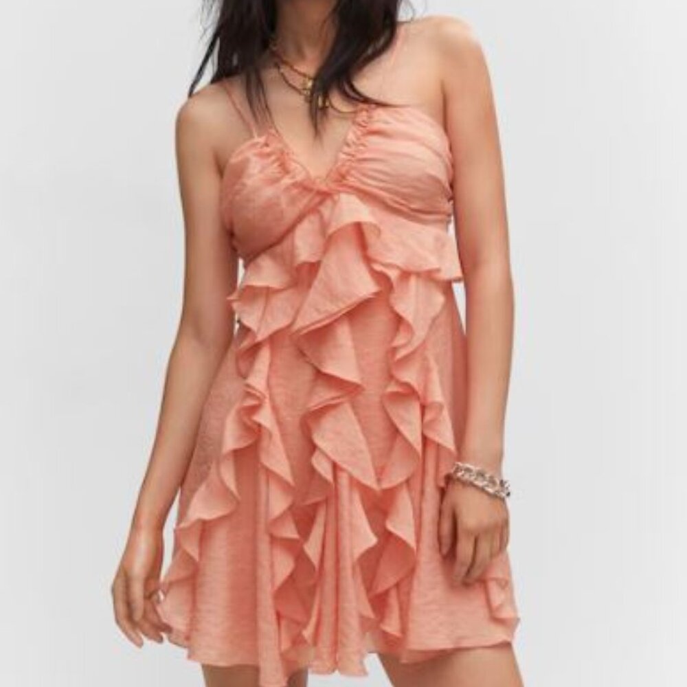 Mango Lyocell ruffle dress